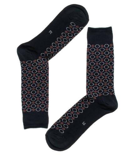 Ανδρική μαύρη κάλτσα με σχέδιο
